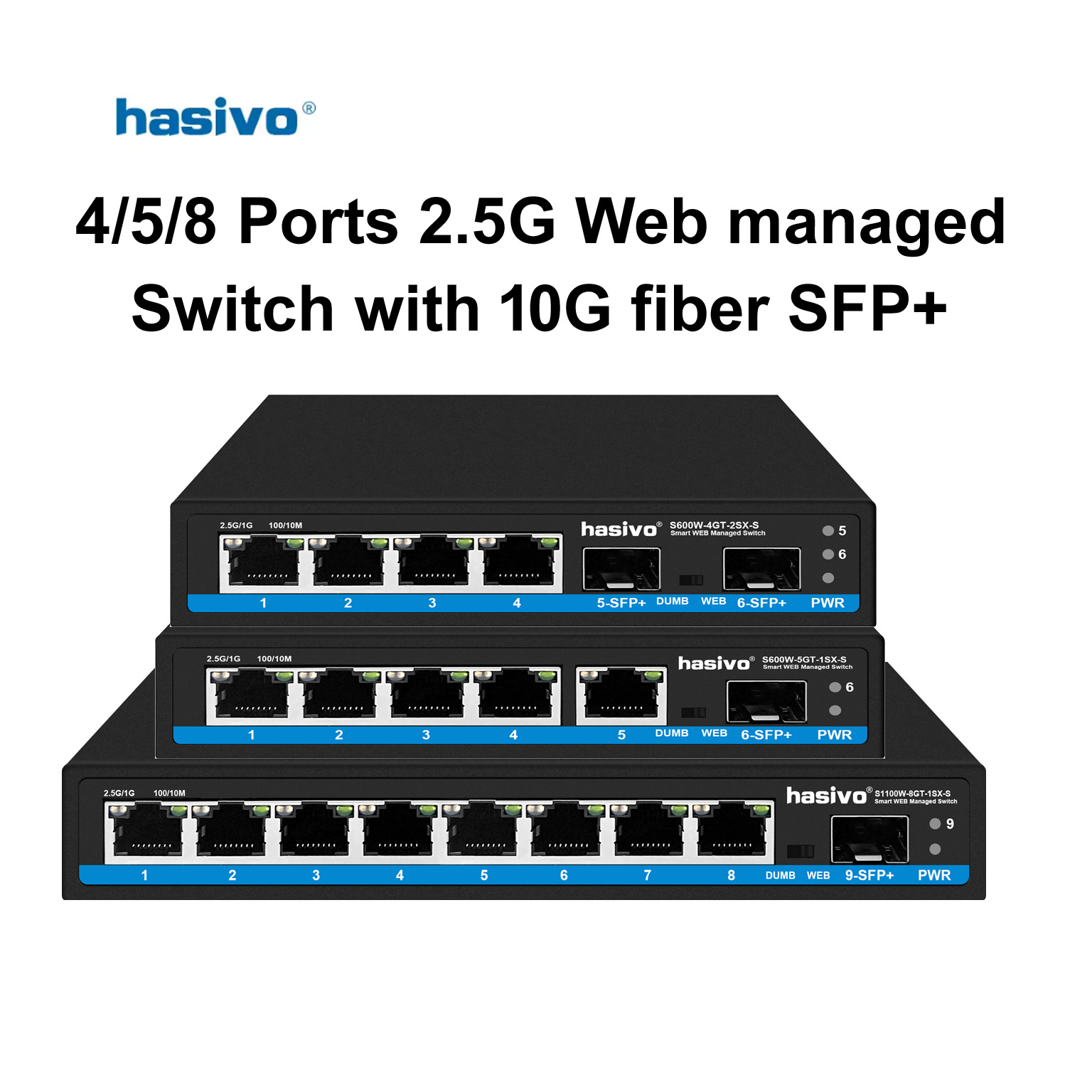 Sfp+ 10G Managed Switch 8 Port - Switch de red Hasivo 2.5G de