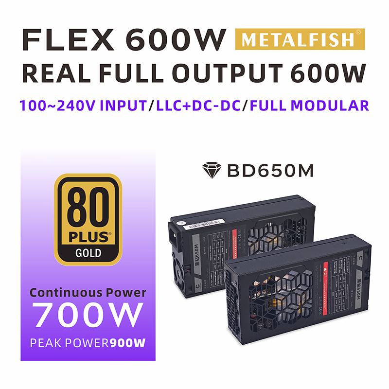 Atx Power Supply 1U Flex 500W - METALFISH Flex 600W fuente de alimentación