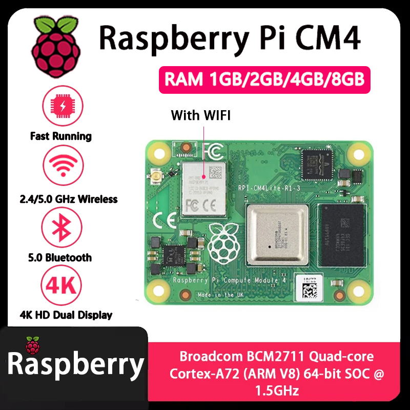 Raspberry Pi CM4 1GB/2GB/4GB/8 - Raspberry Pi Cm4 8Gb Ram 32Gb Emmc Wifi reseña y precio