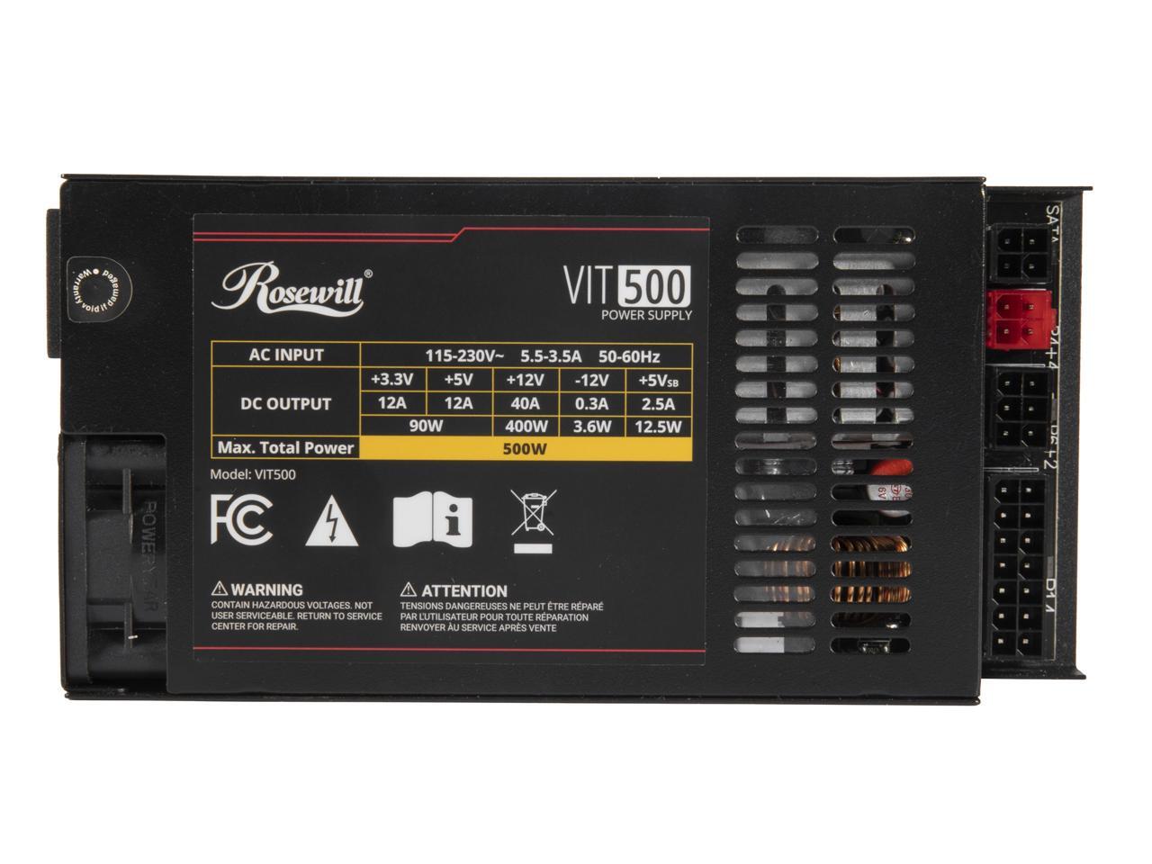 Rosewill VIT 500W, Mini ITX/Fl - Atx Power Supply 1U Flex 500W reseña y precio
