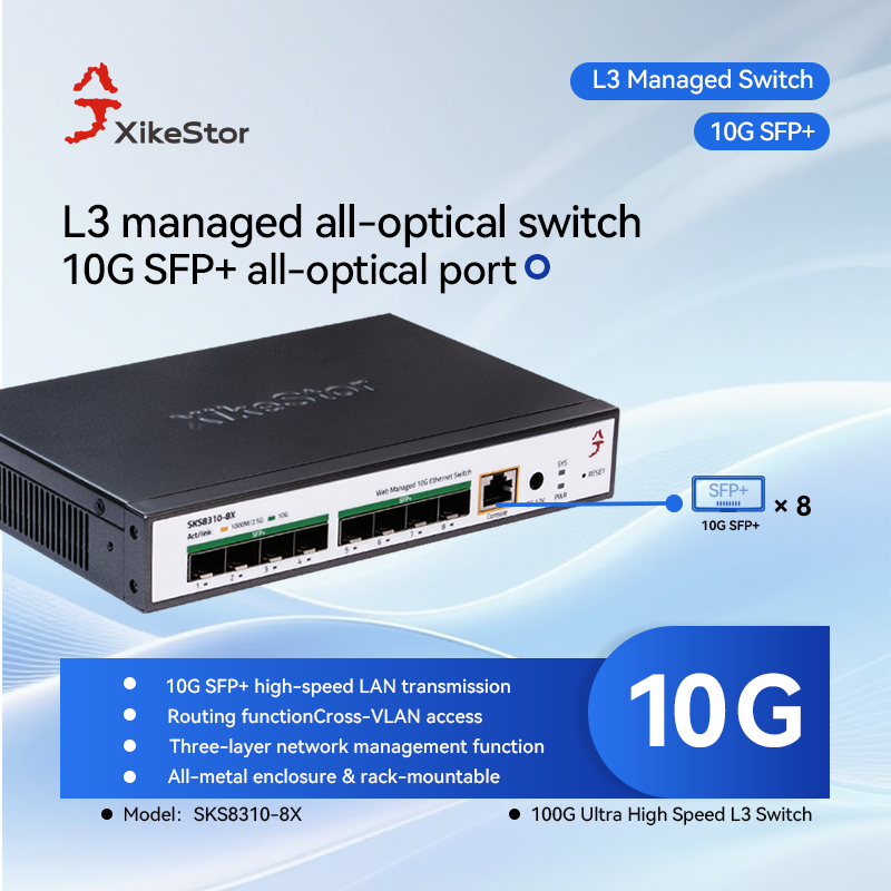 Switch XikeStor de Tres Capas  - Sfp+ 10G Managed Switch 8 Port reseña y precio